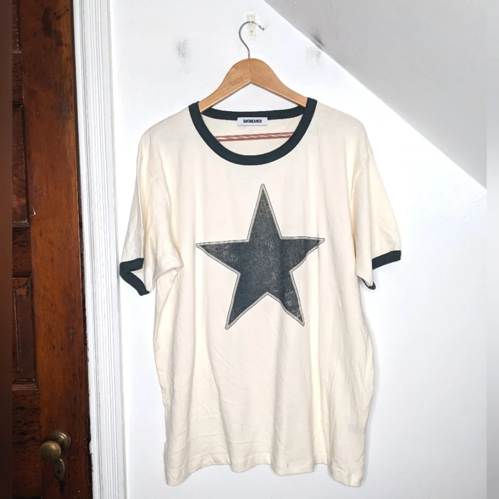 DAYDREAMER Classic Star Graphic Oversized Ringer Tee Stone Vintage Size XL - Picture 2 of 9